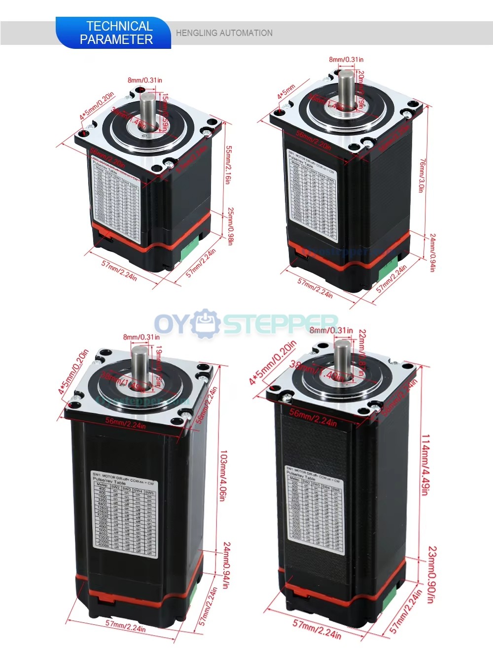 Nema23 Integrated Closed Loop Stepper Motor 1.2Nm-3Nm with Drive & Encoder Hybrid Servo Motor